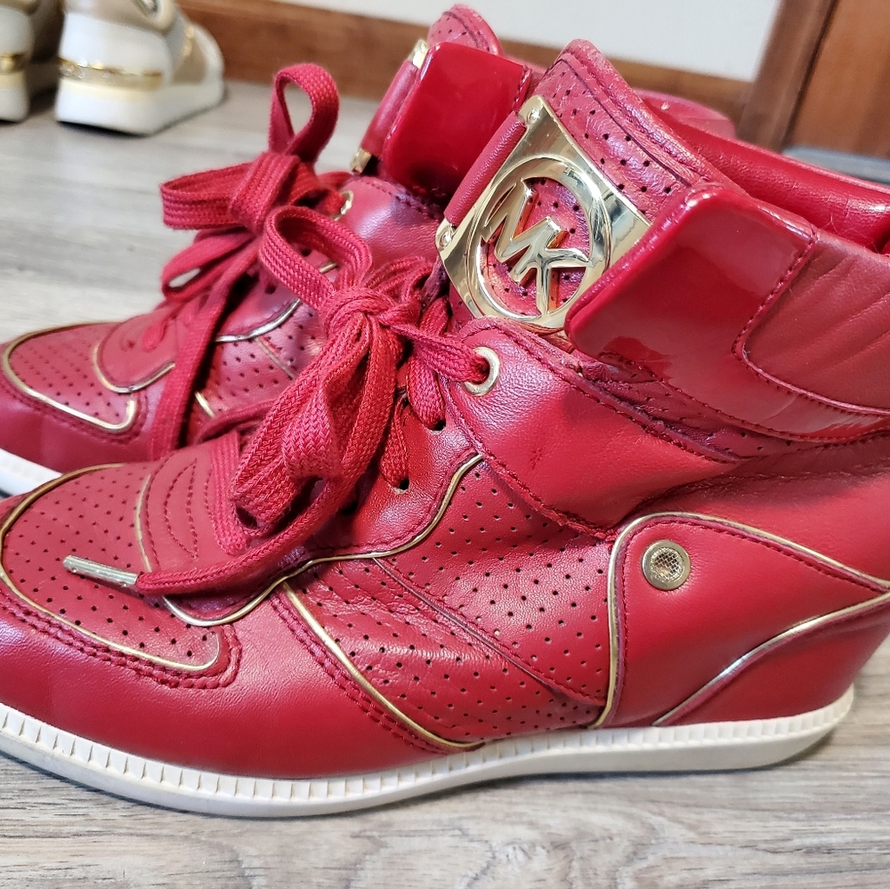 Michael Kors Kids Red High-Top Sneakers